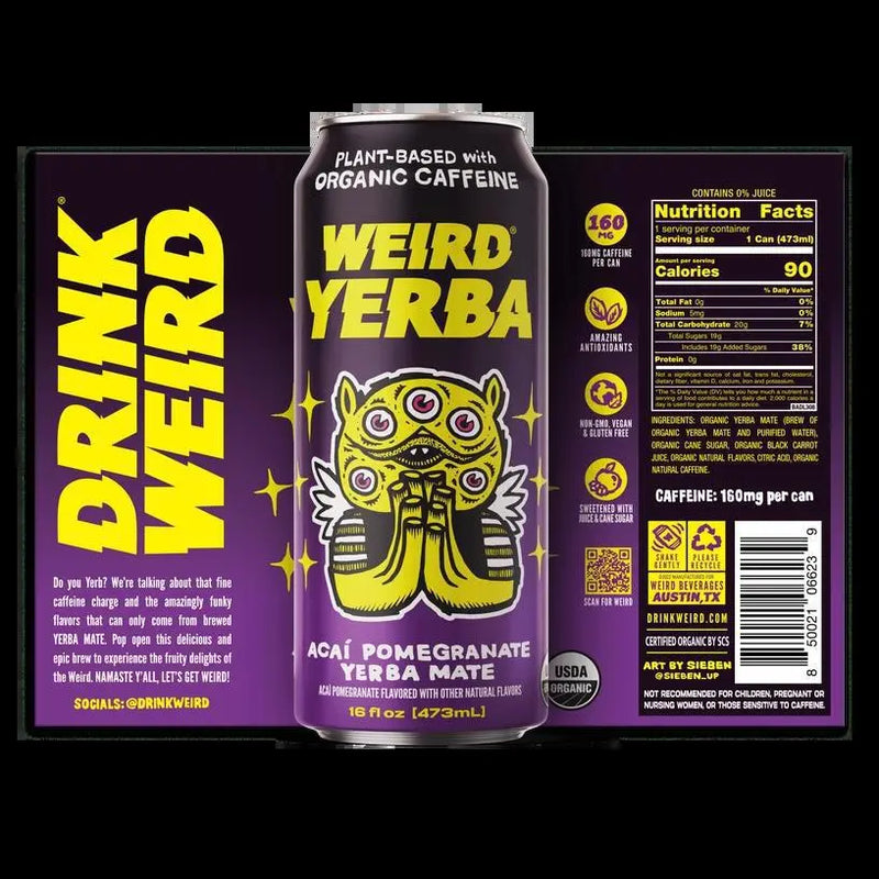 Organic Acai Pomegranate Yerba Mate 16oz Can