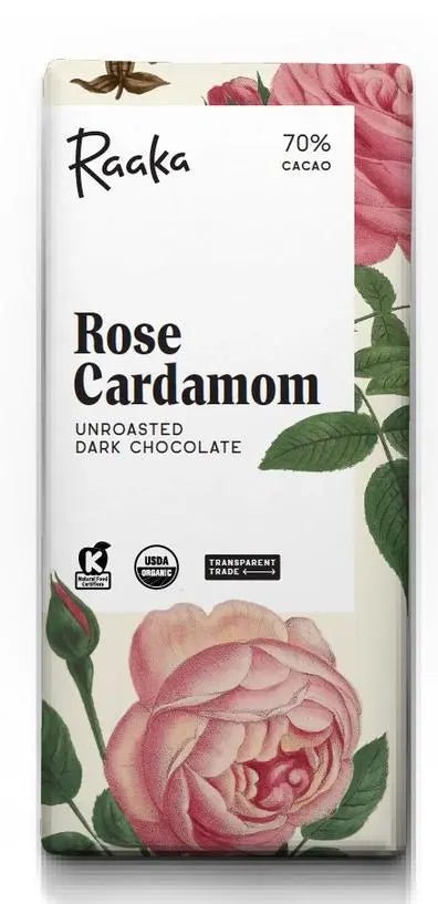 70% Rose Cardamom Chocolate Bar - Limited Edition - My SensibiliTeas - dark chocolate from Raaka Chocolate