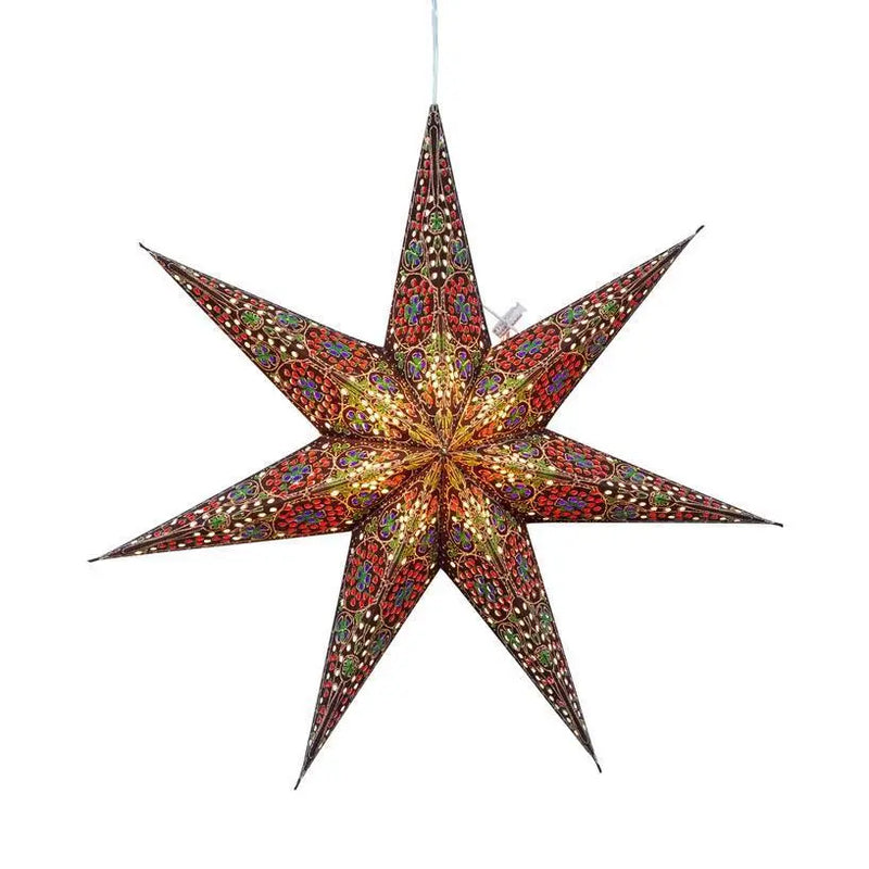 Brown Green Cathedral Star Lantern