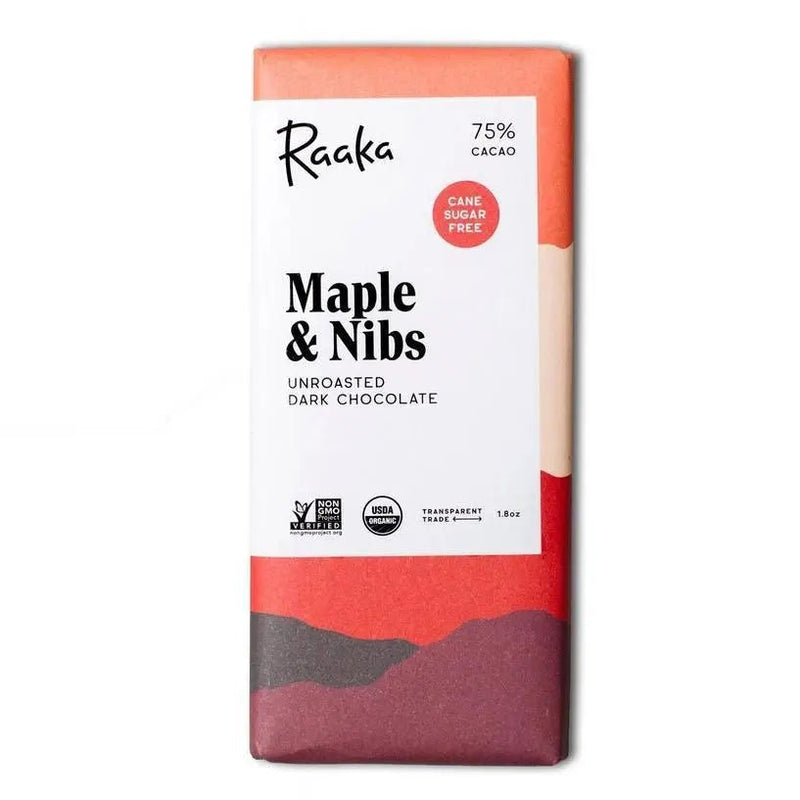 75% Maple & Nibs Chocolate Bar - My SensibiliTeas - Unroasted Chocolate Bar from Raaka Chocolate