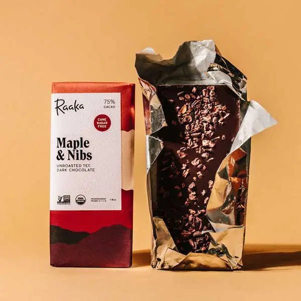 75% Maple & Nibs Chocolate Bar - My SensibiliTeas - Unroasted Chocolate Bar from Raaka Chocolate