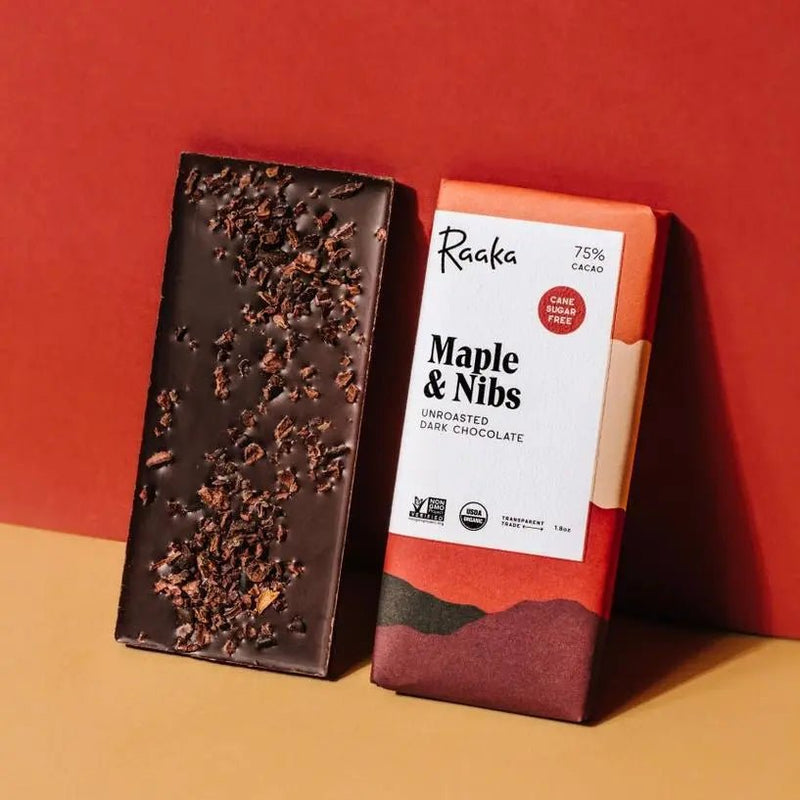 75% Maple & Nibs Chocolate Bar - My SensibiliTeas - Unroasted Chocolate Bar from Raaka Chocolate