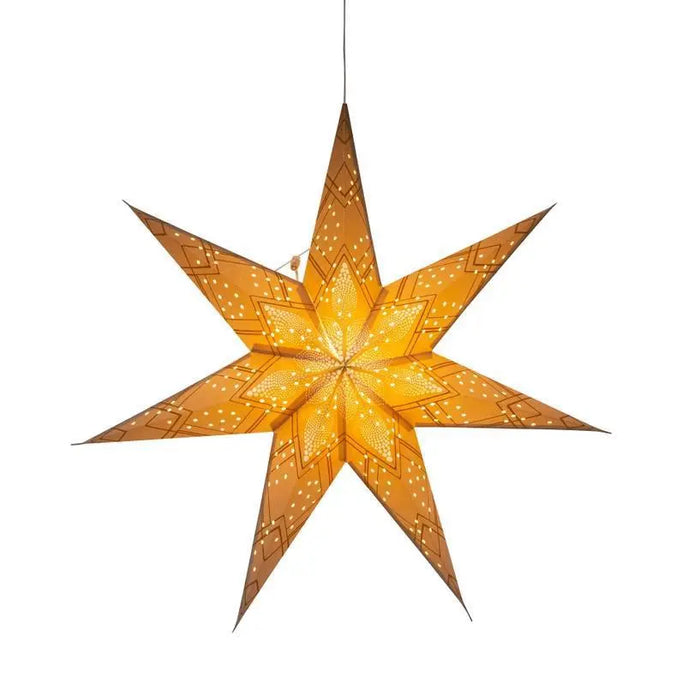 Poinsettia 7 Point 24" Gold with Glitter