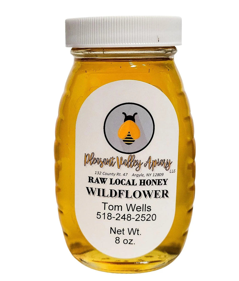 8 oz. Raw Wildflower Honey in Glass Jar - My SensibiliTeas - raw honey from Pleasant Valley Apiary