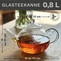 800 ml Glass Teapot with Infuser - My SensibiliTeas - glass tea pot from Creano