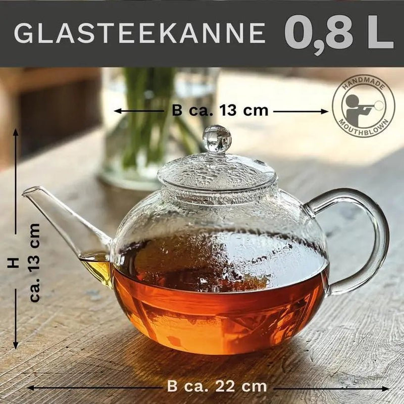 800 ml Glass Teapot with Infuser - My SensibiliTeas - glass tea pot from Creano