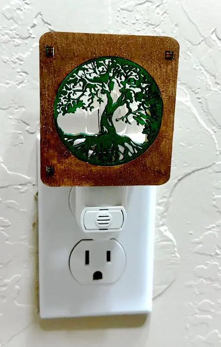 Tree Of Life Light Sensor Wall Plug In Night Light