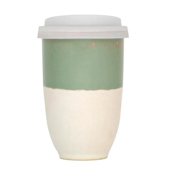 Sage Green 12 oz Ceramic Travel Mug