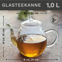 1L Glass Teapot with Infuser