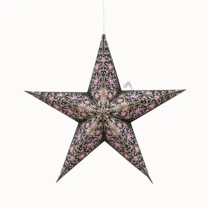 Turquoise and Violet Cathedral Star Lantern