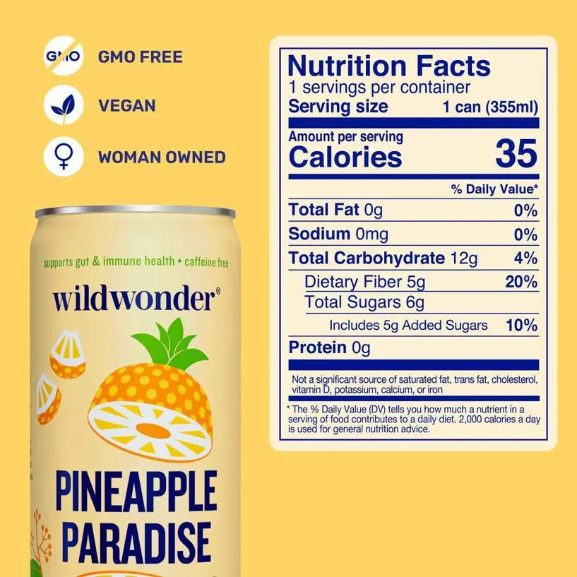 Pineapple Paradise Sparkling Prebiotic + Probiotic Drink