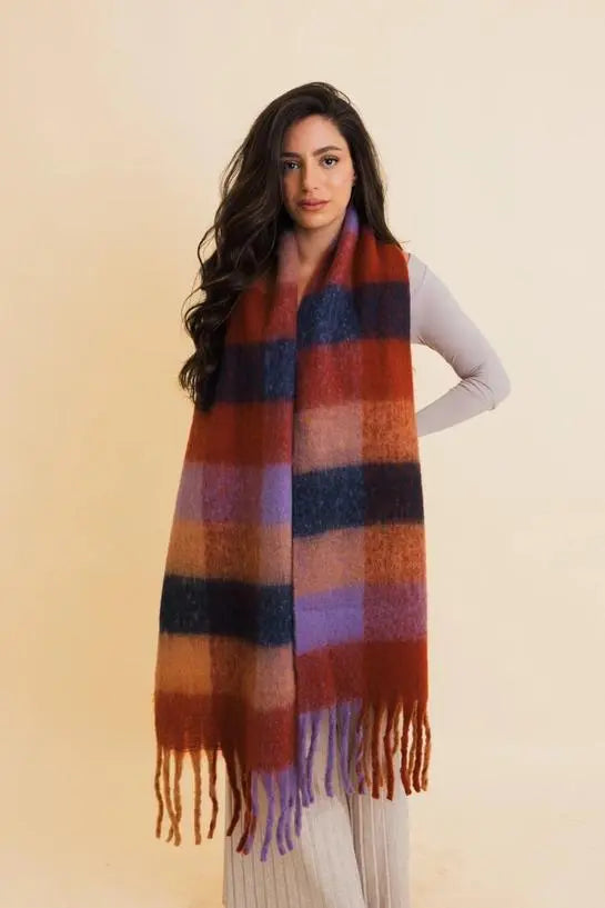 Cozy Breeze Oversized Fringe Scarf