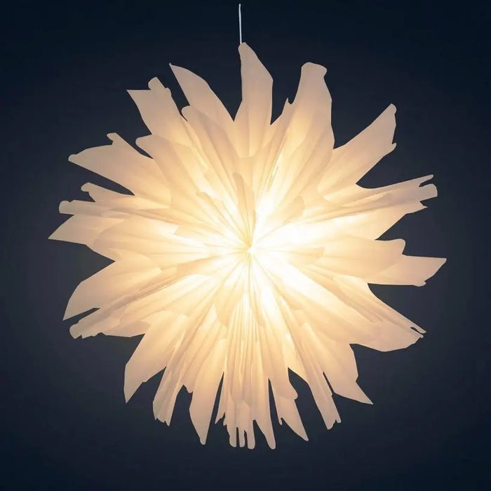 24 Inch White Frosted Mylar Snowflake Lantern Light