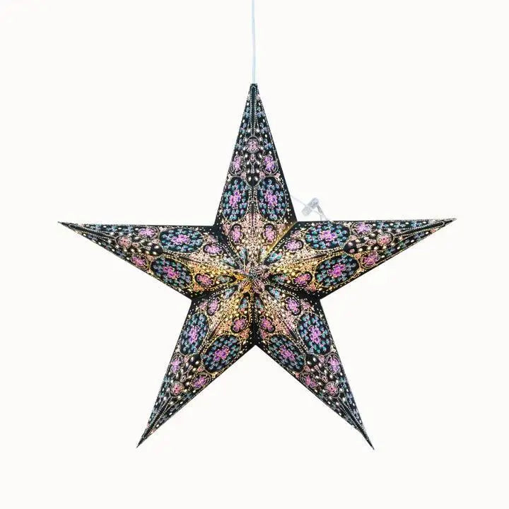 Turquoise and Violet Cathedral Star Lantern