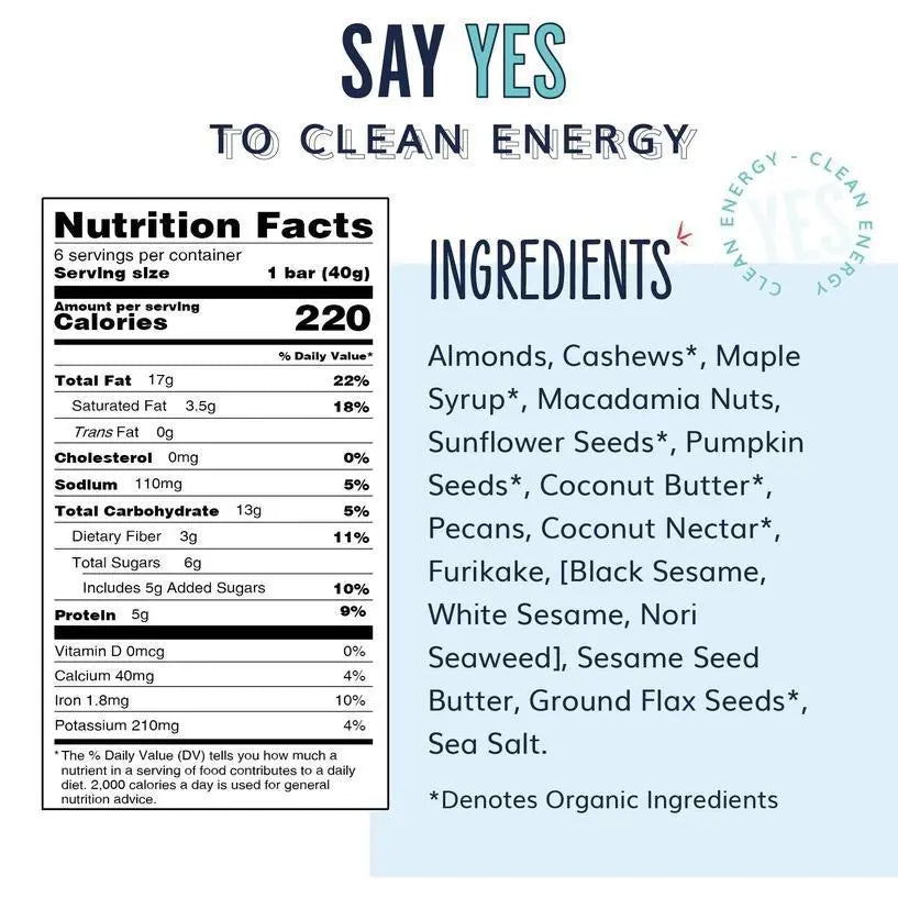 Black Sesame Sea Salt Yes Bar