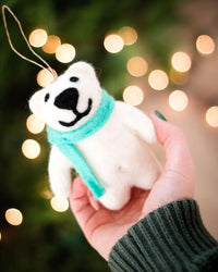 Felted Happy Bears Ornaments