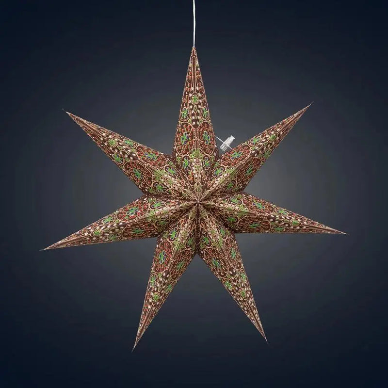 Brown Green Cathedral Star Lantern
