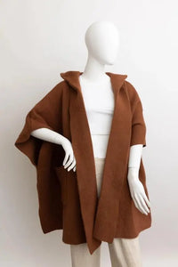 Cozy Plush Solid Color Hooded Ruana