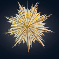 32 Inch Cream with Gold Snowflake Lantern Light