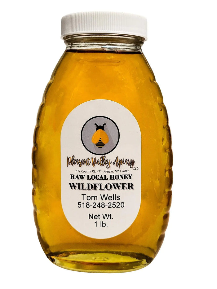 1 lb. Raw Wildflower Honey in Glass Jar