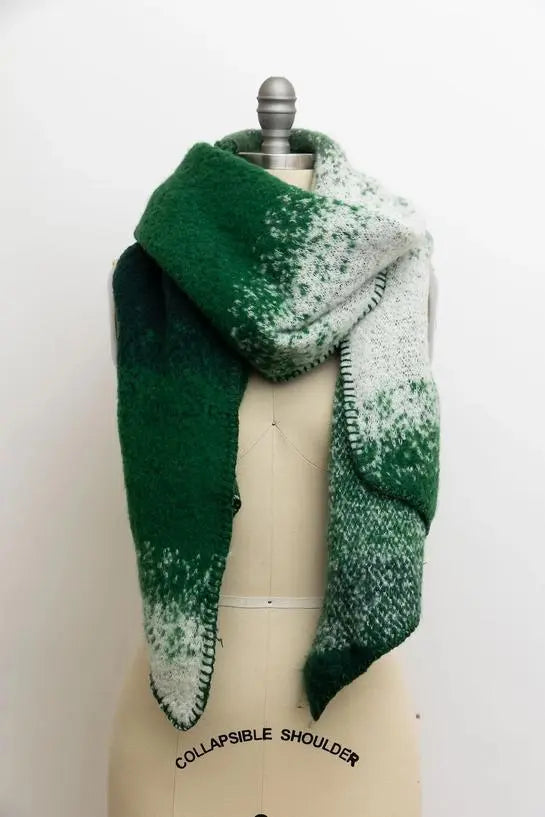 Ultra Soft Green Multi Colored Scarf
