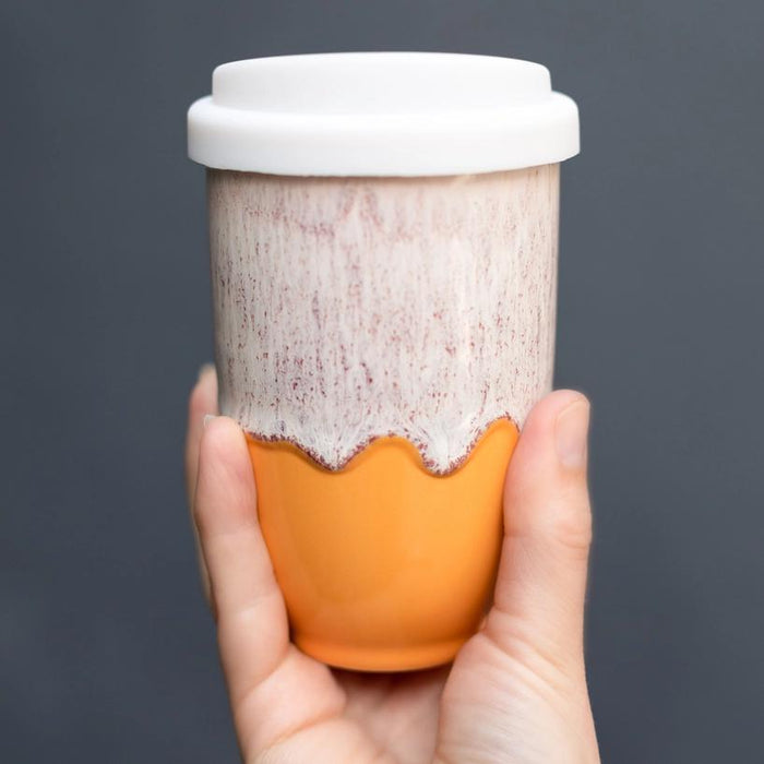 Grapefruit 12oz Ceramic Travel Mug