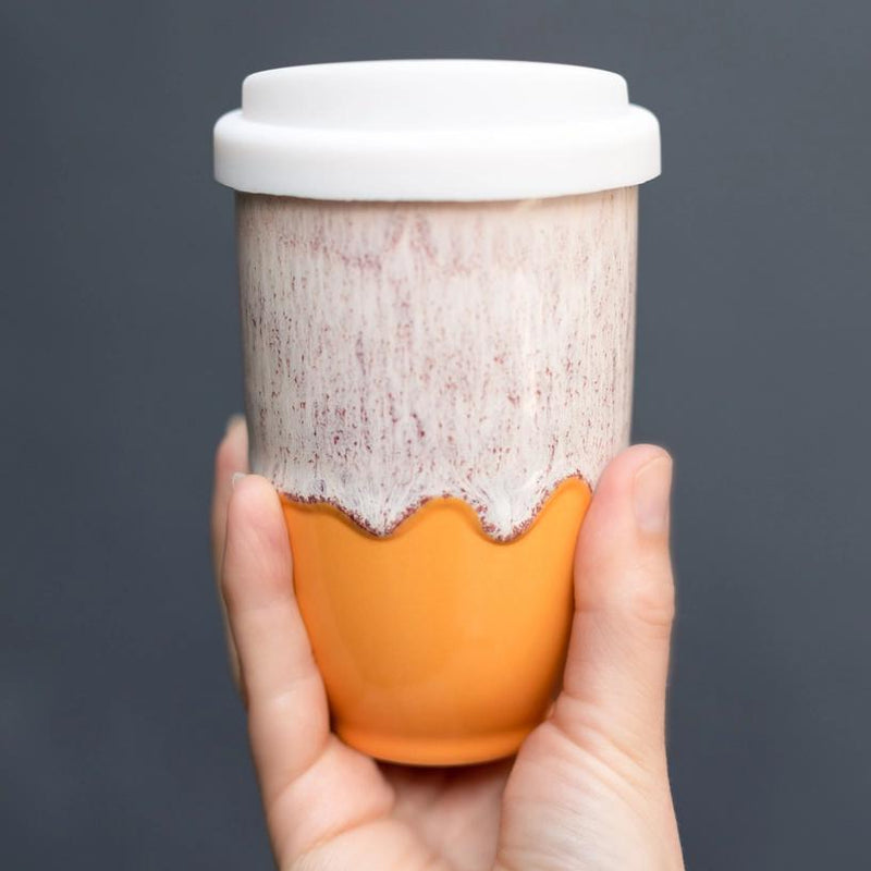 Grapefruit 12oz Ceramic Travel Mug