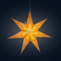 Poinsettia 7 Point 24" Gold with Glitter