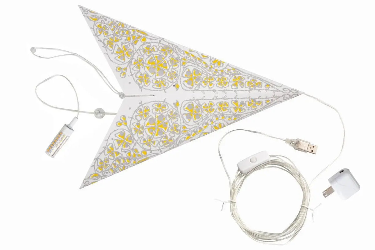 White and Yellow Cathedral Star Lantern