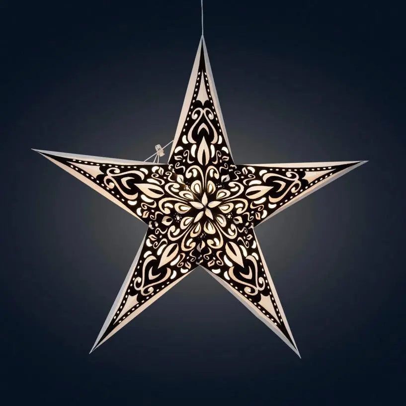 Narna 5 Pointer 24" Pearl Paper Star Lantern Light