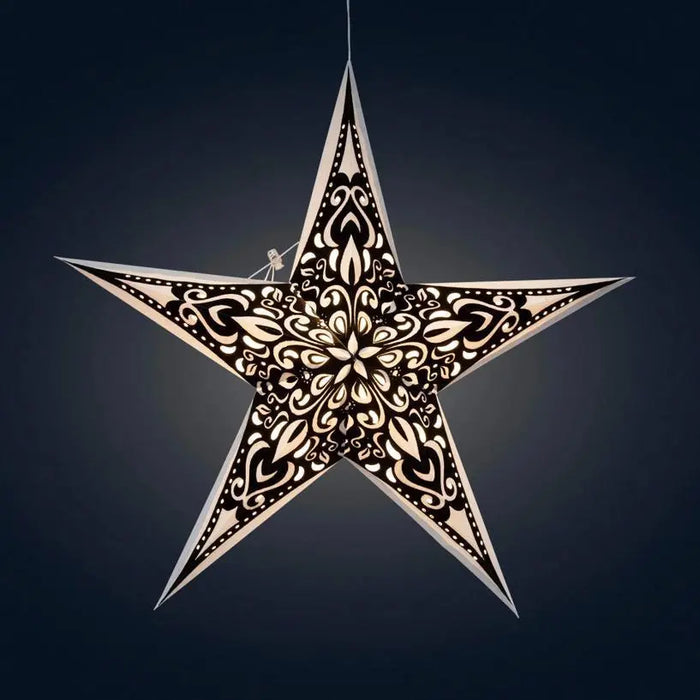Narna 5 Pointer 24" Pearl Paper Star Lantern Light