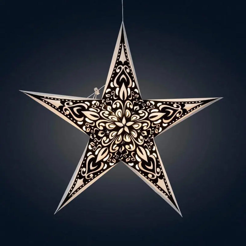 Narna 5 Pointer 24" Pearl Paper Star Lantern Light