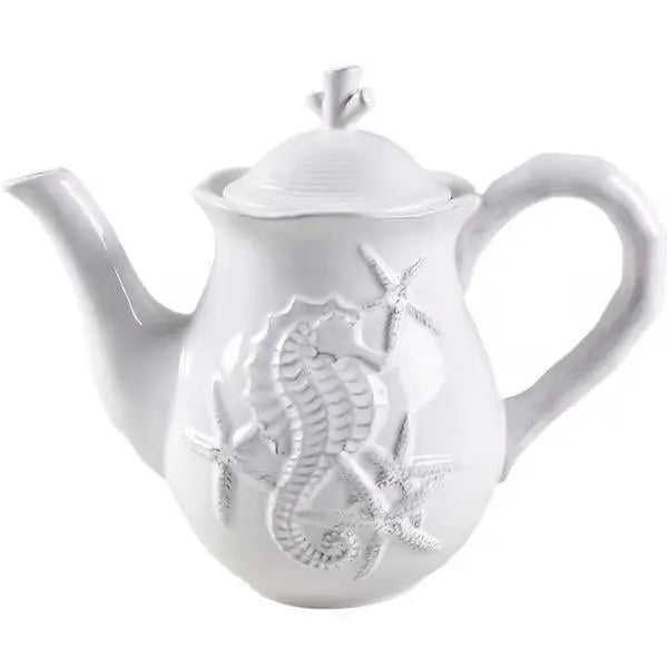 White Seahorse Teapot