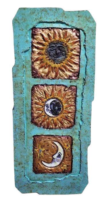 Large Vertical Sun Triptik