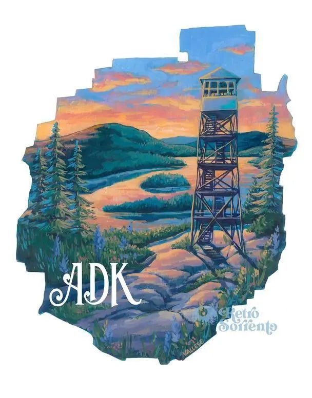 Adirondack Park Fire Tower Art Print - My SensibiliTeas - upstate NY art prints from Retro Sorento