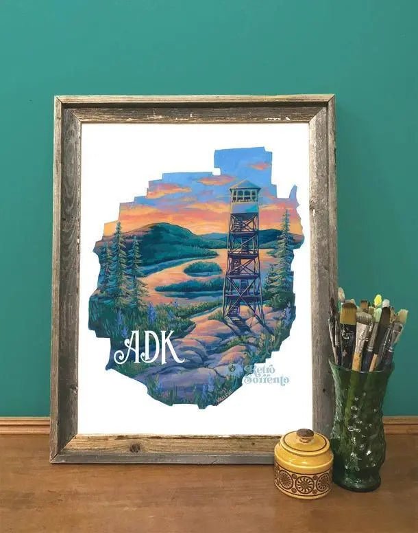 Adirondack Park Fire Tower Art Print - My SensibiliTeas - upstate NY art prints from Retro Sorento