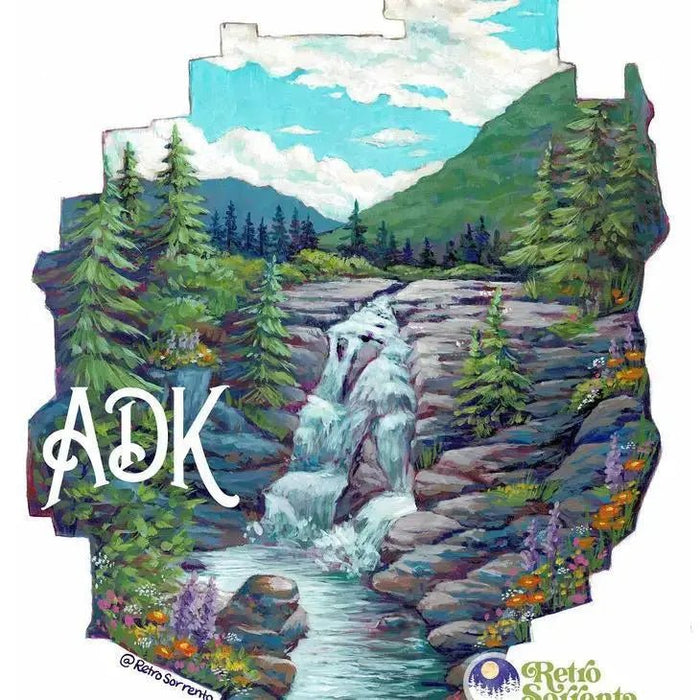 Adirondack Park Waterfall Art Print - My SensibiliTeas - Adirondack Art Print from Retro Sorento