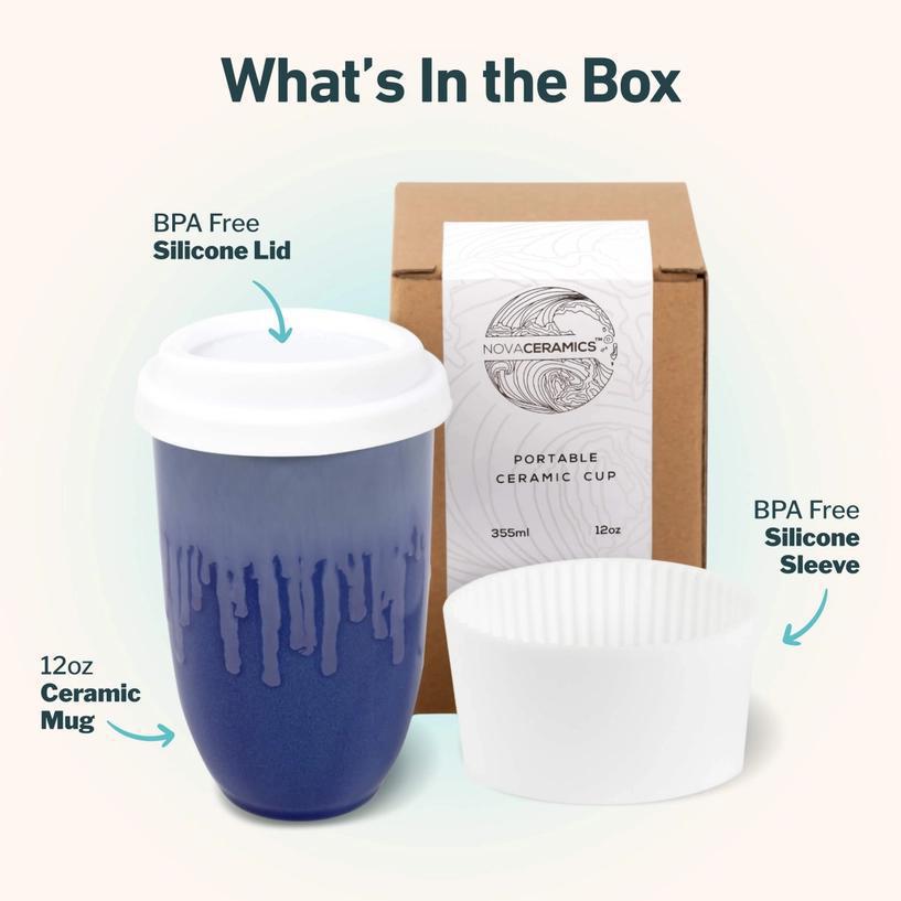 Neptune 12 oz Ceramic Travel Mug
