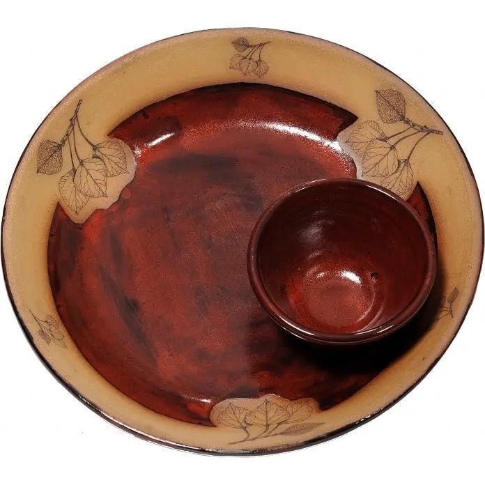 Aspen Leaf Chip and Dip - My SensibiliTeas - Chip and Dip Platter from Always Azul Pottery