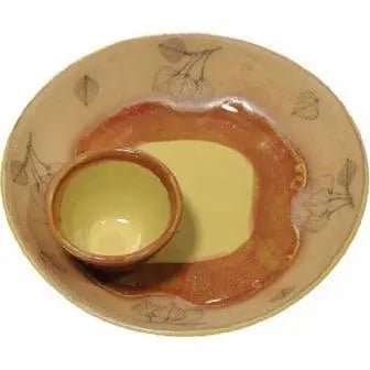 Aspen Leaf Chip and Dip - My SensibiliTeas - Chip and Dip Platter from Always Azul Pottery