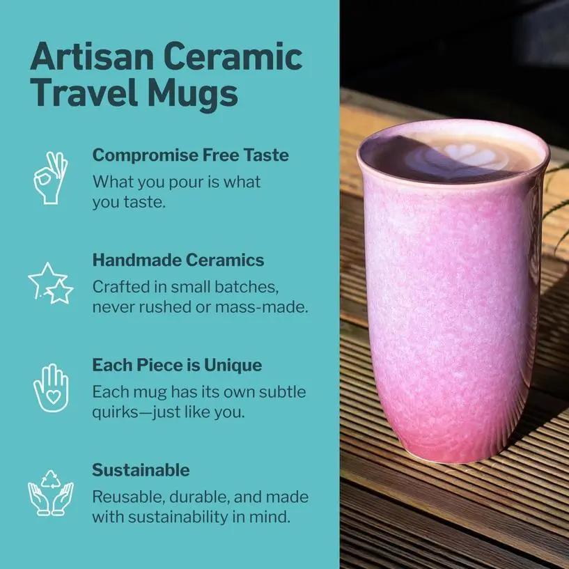 Astral Bloom Ceramic 16 oz Travel Mug - My SensibiliTeas - travel mugs from Nova Ceramics Travel Mugs
