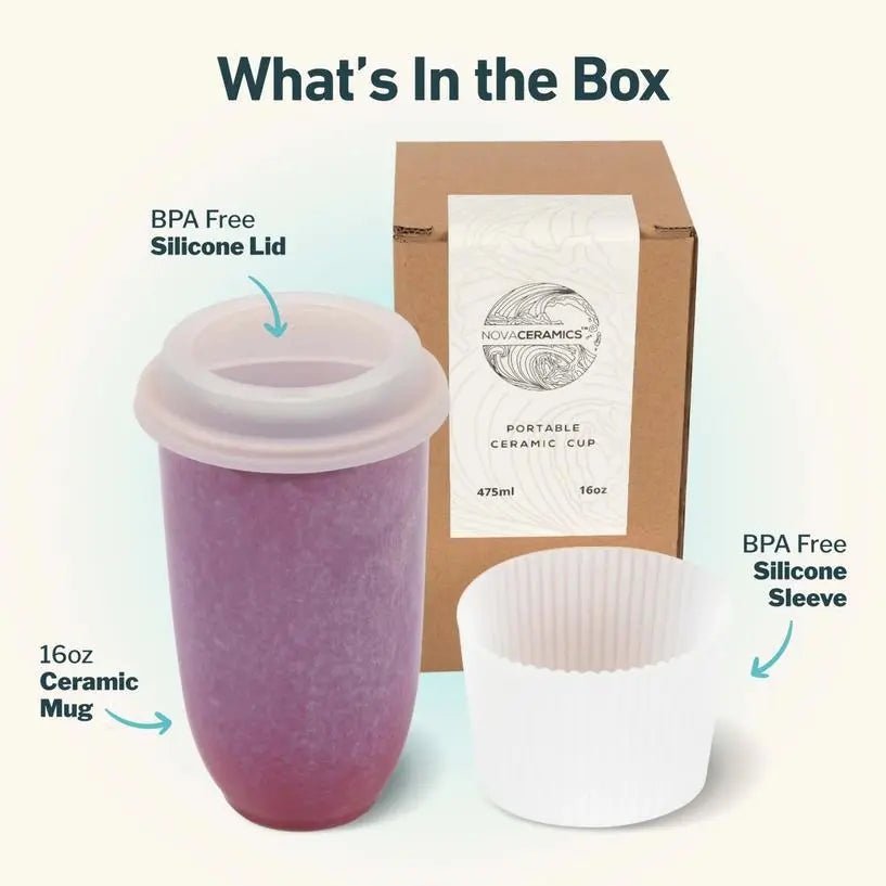 Astral Bloom Ceramic 16 oz Travel Mug - My SensibiliTeas - travel mugs from Nova Ceramics Travel Mugs