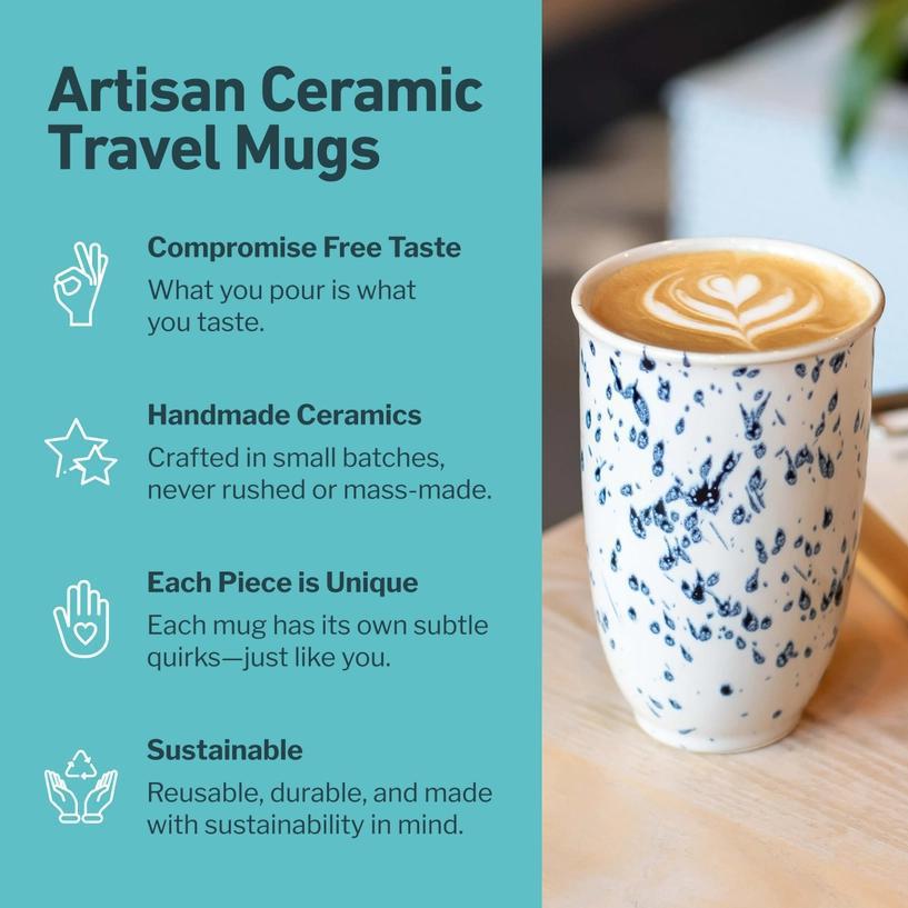 Orchid 12 oz Ceramic Travel Mug
