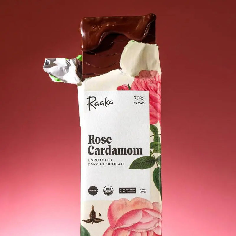 70% Rose Cardamom Chocolate Bar - Limited Edition