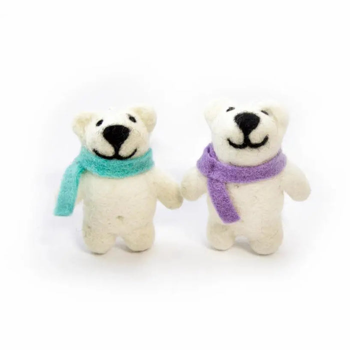 Felted Happy Bears Ornaments