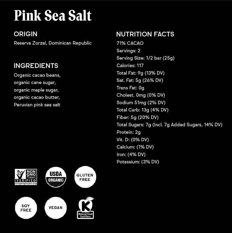 Raaka 71% Pink Sea Salt Chocolate