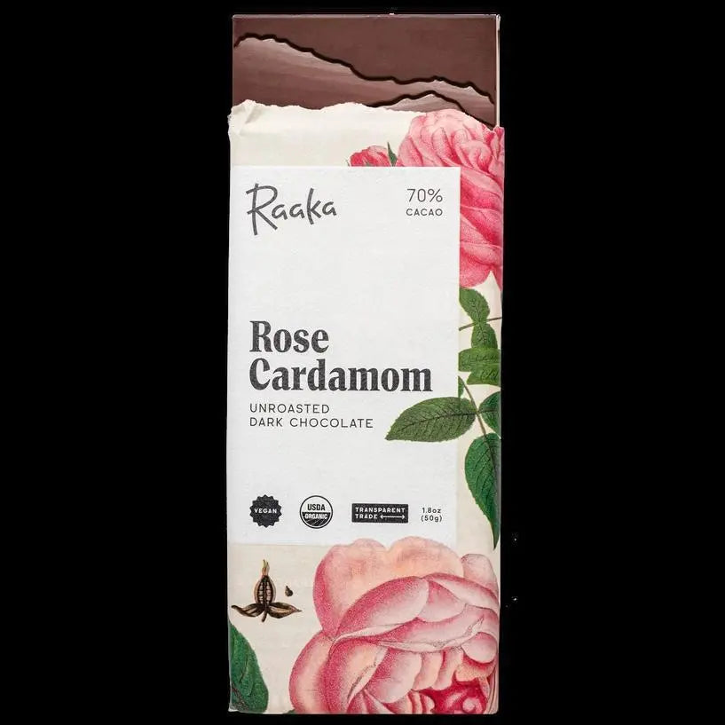 70% Rose Cardamom Chocolate Bar - Limited Edition