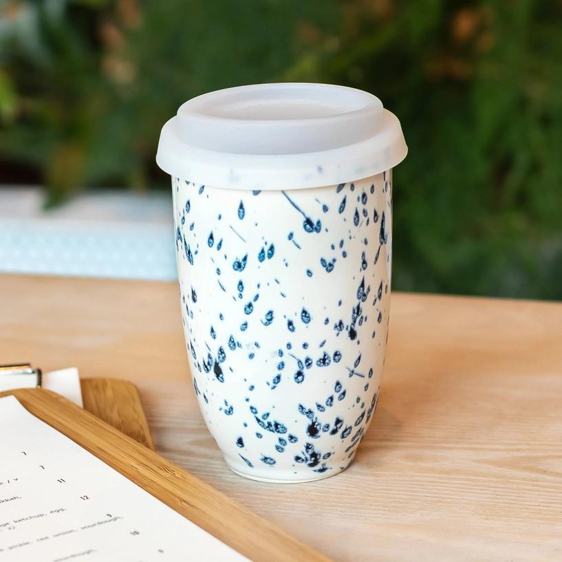 Orchid 12 oz Ceramic Travel Mug