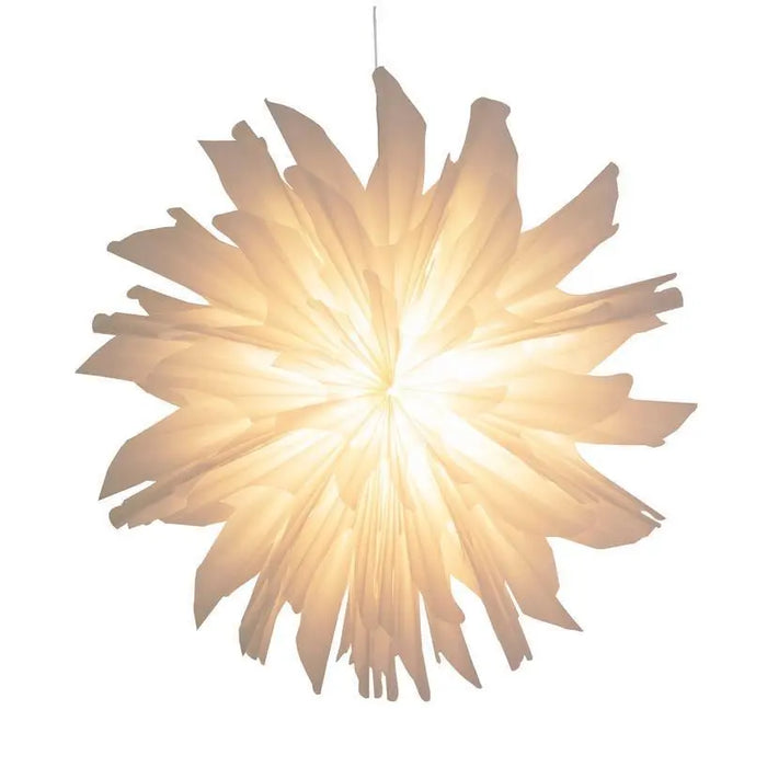 24 Inch White Frosted Mylar Snowflake Lantern Light