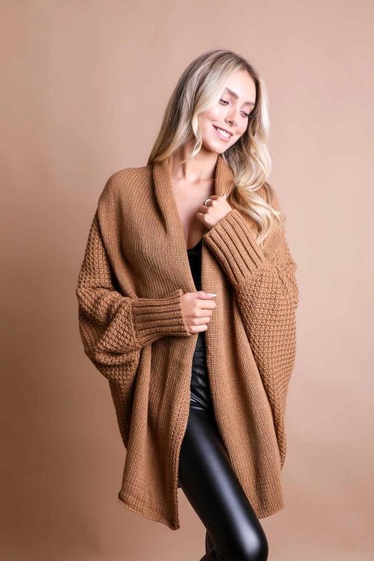 Bat Sleeve Knit Cardigan